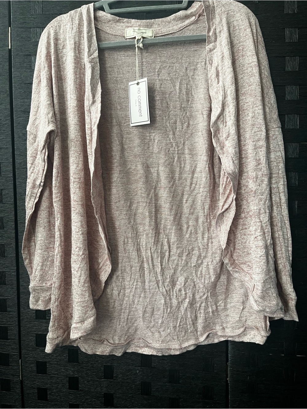 Women’s No Comment open front cascading waterfall cardigan in size Large